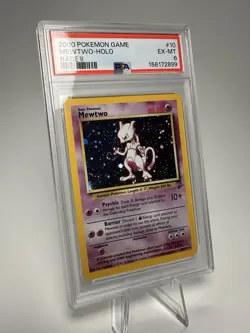 Vintage WOTC Pokemon Base Set 2 Mewtwo Holo Rare #10/130 English PSA 6 🌀SWIRL - Image 3