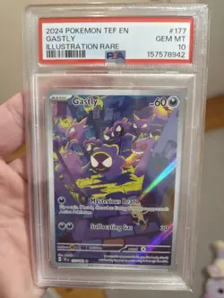 Pokemon TCG - PSA 10 Gastly Illustration Rare 177/162 Sv05: Temporal Forces IR - Image 1