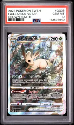 2023 POKEMON SWORD & SHIELD CROWN ZENITH #GG35 FULL ART/LEAFEON VSTAR PSA 10 - Image 1