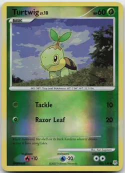 Turtwig 103/130 Common Diamond & Pearl Pokemon TCG Reverse Holo LP - Image 1