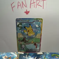 Pikachu EX 232/091 Fan Art Ultra Rare Holo English Altered/Custom Art - Image 2