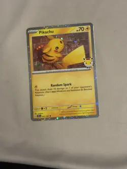 Pikachu Pokemon Day 2026 051 Cosmos Holo DOUBLE border Swirl+ MAJOR holo bleed. - Image 1