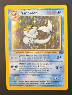 Pokemon TCG Vaporeon 12/64 Jungle Unlimited Edition Holo - Image 1