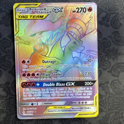 Reshiram & Charizard GX (Secret) Holo SM - Unbroken Bonds 217/214 HP Pokemon TCG - Image 1