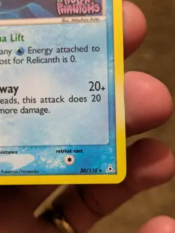 2006 Pokemon TCG EX Holon Phantoms Relicanth 30/110 Stamped Reverse Holo Rare LP - Image 5