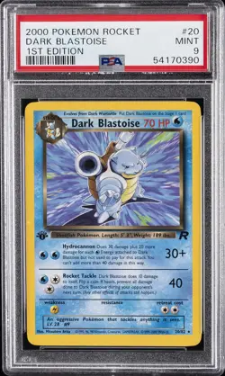 2000 POKEMON ROCKET 1ST EDITION #20 DARK BLASTOISE PSA 9 - Image 1