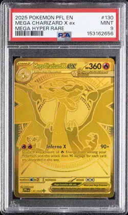 2025 POKEMON PFL EN-PHANTASMAL FLAMES MEGA HYPER RARE MEGA CHARIZARD X EX PSA 9 - Image 1