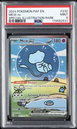 2024 POKEMON PAF EN-PALDEAN FATES SPECIAL ILLUSTRATION RARE #232 MEW EX PSA 9 - Image 1