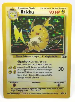 Raichu 14/62 Fossil Holo Near Mint/LP Pokemon - Image 1
