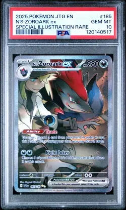 2025 POKEMON JTG EN-JOURNEY TOGETHER #185 N'S ZOROARK EX PSA 10 - Image 1