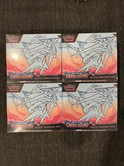 Pokemon TCG Chaos Rising Pokemon Center ETB Elite Trainer Box x4 NEW SEALED - Image 1