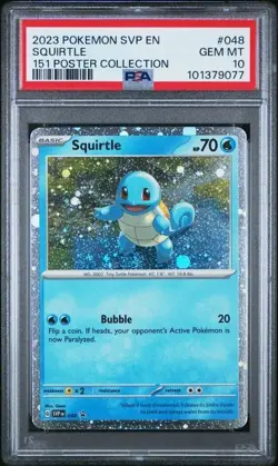 *SWIRL* 2023 POKEMON SVP EN-SV BSP #048 SQUIRTLE 151 POSTER COLLECTION PSA 10 - Image 1