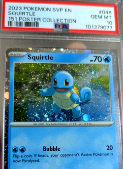 *SWIRL* 2023 POKEMON SVP EN-SV BSP #048 SQUIRTLE 151 POSTER COLLECTION PSA 10 - Image 3