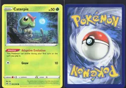 CATERPIE 001/192 C REBEL CLASH POKEMON NM/M (CRIMP ERROR) - Image 1