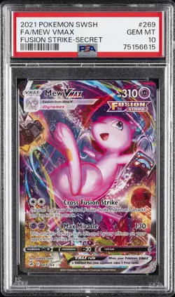 2021 POKEMON SWORD & SHIELD FUSION STRIKE SECRET #269 FULL ART/MEW VMAX PSA 10 - Image 1