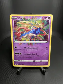 Pokemon TCG Zacian 082/185 Swsh04 Vivid Voltage Amazing Rare Holo Basic 110 HP - Image 1