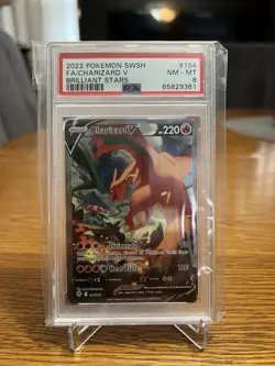 2022 Pokemon Brilliant Stars Full Art Charizard Alt Art 154/172 PSA 8 - Image 1