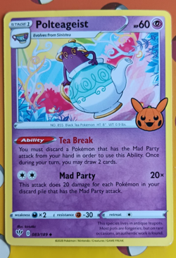 Pokemon - Polteageist 83/189 Trick or Trade Uncommon Regular 2020 NM - Image 1