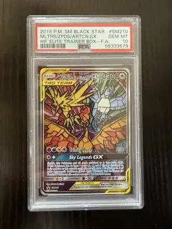Pokemon Moltres Zapdos Articuno GX Hidden Fates Black Star Promo SM210 PSA 10 - Image 1