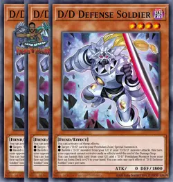 Yugioh! 3x D/D Defense Soldier DOOD-EN002 Common 1st Ed NM - Image 1