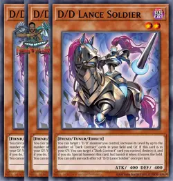 Yugioh! 3x D/D Lance Soldier DOOD-EN001 Common 1st Ed NM - Image 1