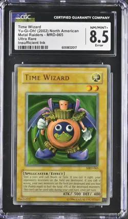 Yugioh CGC 8.5 FADED Time Wizard MRD-065 Ultra Rare Unlimited MISPRINT INK ERROR - Image 1