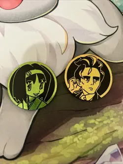 Pokemon Ascended Heroes Larry & Erika Coin 1 Each Plus Bonus Coin 3 Total - Image 1
