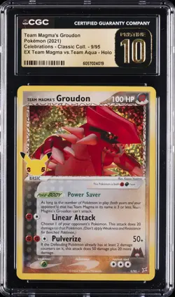 2021 POKEMON #9/95 TEAM MAGMA'S GROUDON CGC 10 PRISTINE - Image 1