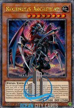 Yugioh Renenesis Archfiend ALIN-EN016 Quarter Century Secret Rare 1ST ED - Image 1
