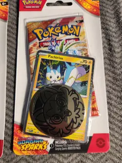 5 Pokemon TCG Scarlet & Violet Surging Sparks Single Blister Pachirisu Sealed - Image 2