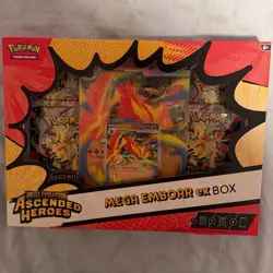Pokemon TCG Mega Emboar ex Box Mega Evolution: Ascended Heroes Promo Age 6+ 2025 - Image 1