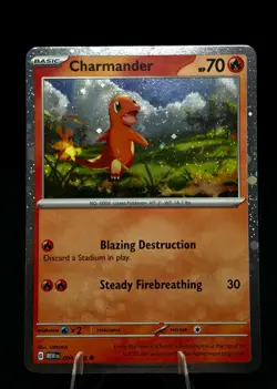 Charmander 004/165 Cosmos Holo Promo Pokemon TCG Holo NM w/ Unique Swirl 𖦹 - Image 1