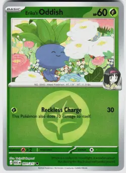 ERIKA'S ODDISH (ENERGY SYMBOL PATTERN) 001/217 - NM REVERSE HOLO ASCENDED HEROES - Image 1