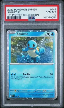 *SWIRL* 2023 POKEMON SVP EN-SV BSP #048 SQUIRTLE 151 POSTER COLLECTION PSA 10 - Image 1