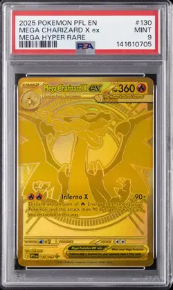 2025 POKEMON PFL EN-PHANTASMAL FLAMES MEGA HYPER RARE MEGA CHARIZARD X EX PSA 9 - Image 1
