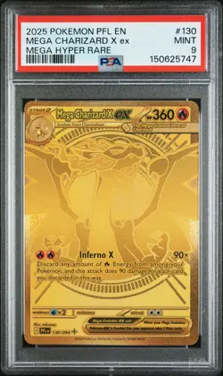 2025 POKEMON PFL EN-PHANTASMAL FLAMES MEGA HYPER RARE MEGA CHARIZARD X EX PSA 9 - Image 1