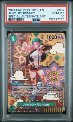 ONE PIECE TWO LEGENDS OP08 JEWELRY BONNEY SP ALT ART ST02 007 PSA 10 GEM MINT - Image 1