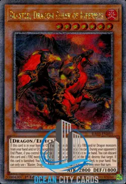 Yugioh Blaster, Dragon Ruler Of Infernos RA03-EN010 Quarter Century Rare 1st Ed - Image 1
