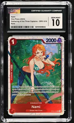 2023 One Piece The Three Captains OP01-016 Nami (R) Rare CGC GEM MINT 10 English - Image 1