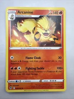 POKEMON TCG: ARCANINE 020/195 SILVER TEMPEST NON HOLO RARE CARD - Image 1