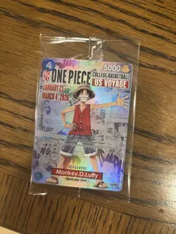 One Piece Monkey D. Luffy College Basketball Tour US Voyage Rutgers Promo Card - Image 1