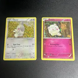 McDonald's Pokemon Holo Promo 2-Card Lot Axew 12/12 & Swirlix 9/12 English - Image 1