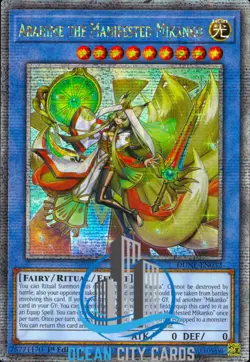 Yugioh DUNE-EN032 Arahime The Manifested Mikanko Quarter Century Secret Rare 1ST - Image 1