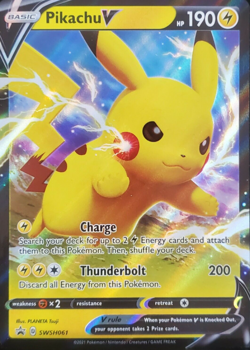 Pikachu V SWSH061 Black Star Promo Shining Fates Near Mint NM Pokemon DNA Games - Image 1