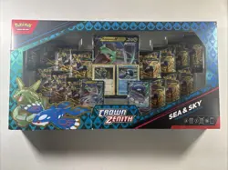 Pokemon TCG: Crown Zenith Sea & Sky Premium Collection Box 14 Packs New *Damage* - Image 1