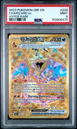 Charizard ex 2023 Obsidian Flames #228 Hyper Rare Gold PSA 9 Pokemon - Image 1
