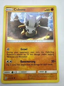 Pokemon Card Cubone Unified Minds Common 105/236 Near Mint - Image 1