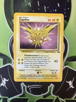 Pokemon TCG Zapdos Fossil Holo Card 15/62 LP - Image 1