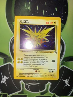 Pokemon TCG Zapdos Fossil Holo Card 15/62 LP - Image 2