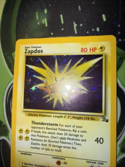 Pokemon TCG Zapdos Fossil Holo Card 15/62 LP - Image 3